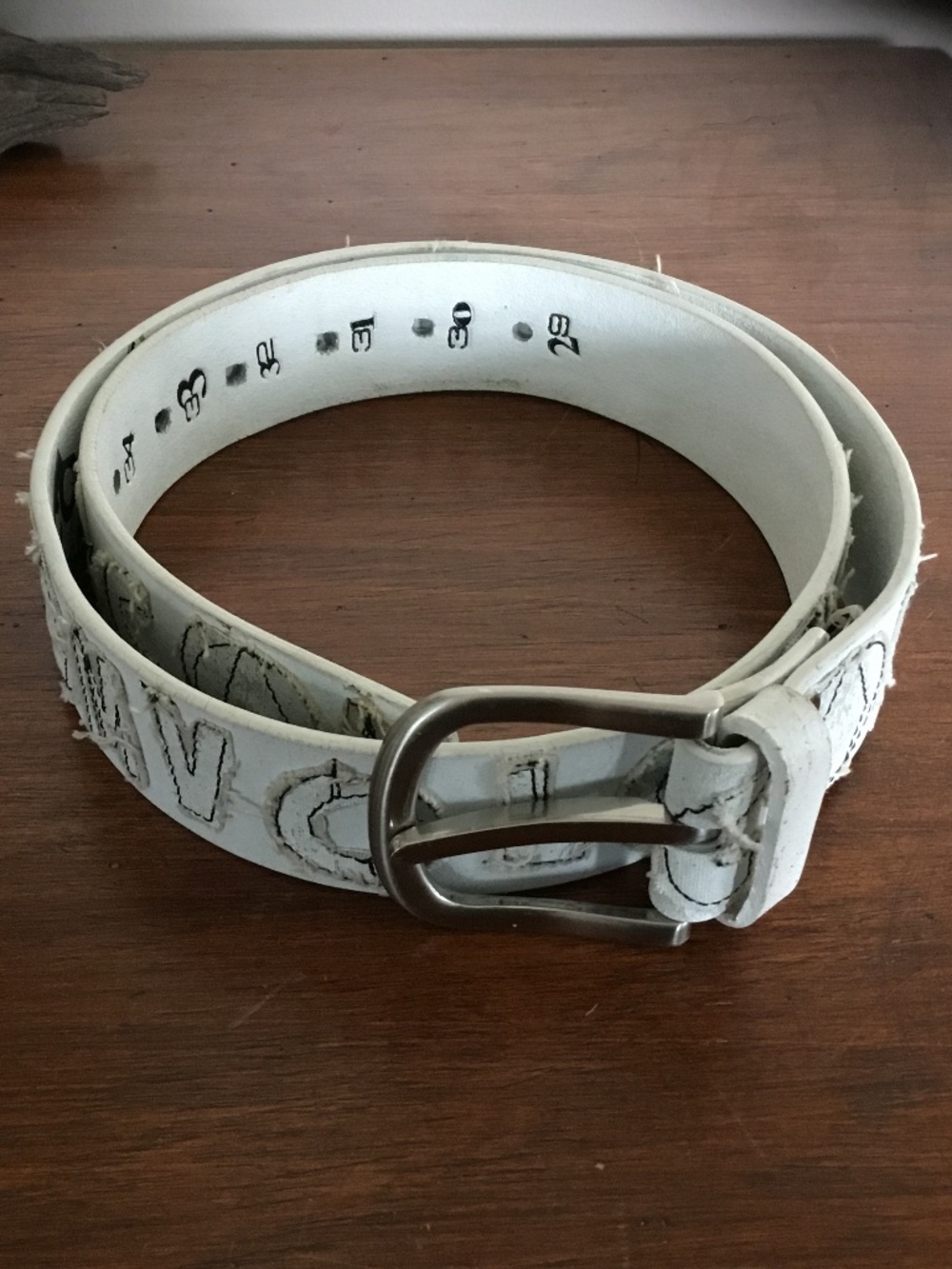 Volcom White Leather “Castaway” Belt